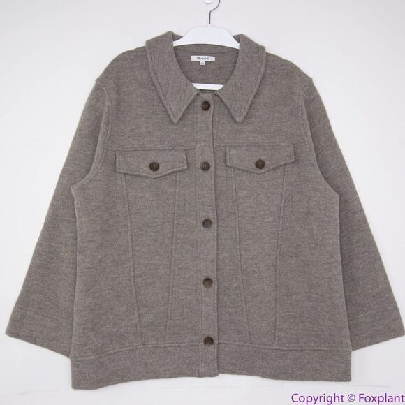 NEW Madewell Boiled Wool Bridgman Sweater-Jacket, L‎ - Picture 3 of 16